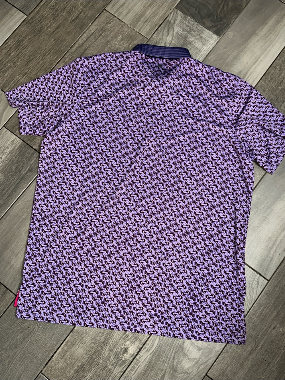 Greyson Polo Shirt Mens XL Purple All Over Monkey Lane Performance Office - Picture 3 of 7